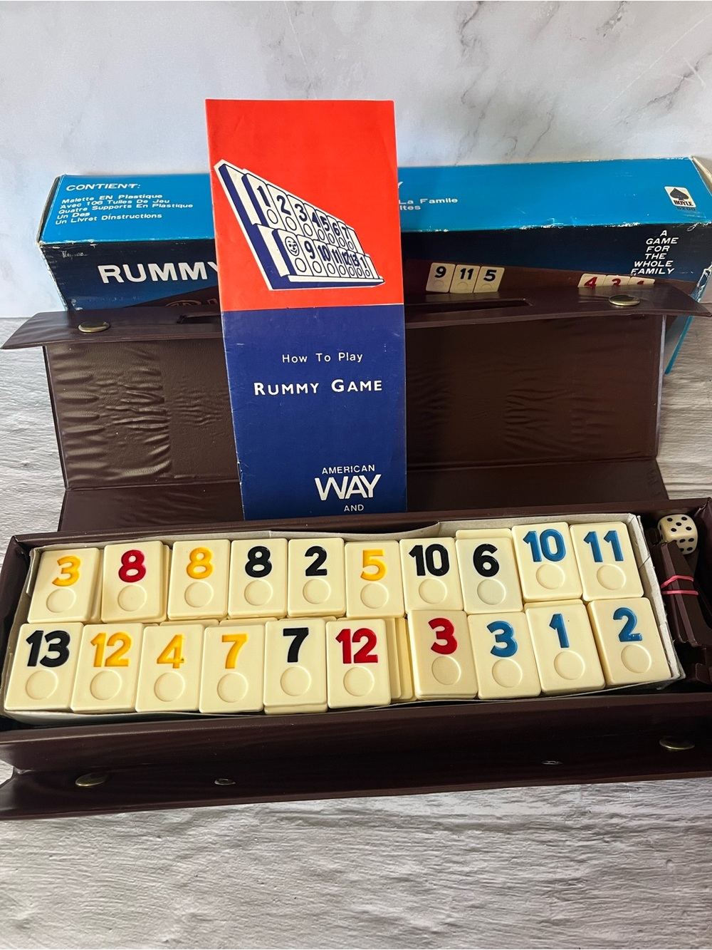 Vintage Hoyle Rummy Cube Melamine Tile Game 1970's